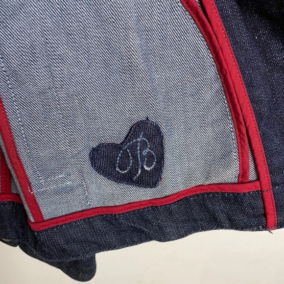 Brighton RARE Denim Cotton Follow Your Heart Embroidered Pea Style jean jacket - Picture 3 of 7